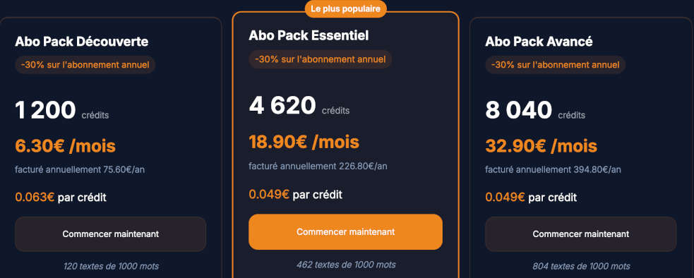 Abonnement lucide ai Abonnement lucide ai