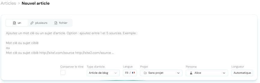 Creation article avec wisewand